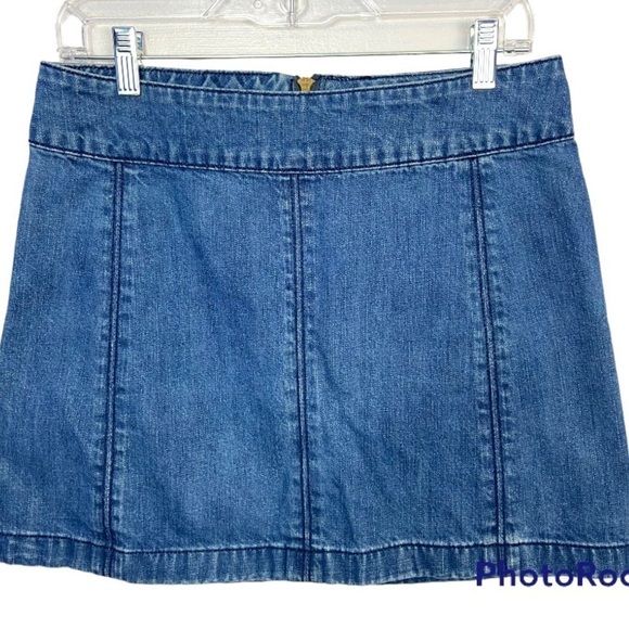 Free People  Zip to It Denim Jean Mini Skirt in Chloe Size 8 - Picture 8 of 9